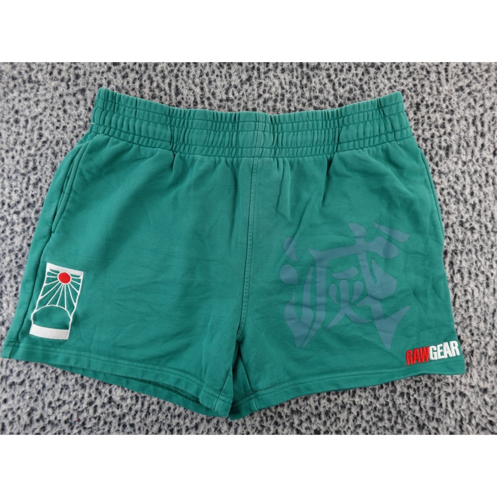 RAWGEAR Green Graphic Sweat Shorts Men's XL Elastic‎ Waist Cotton